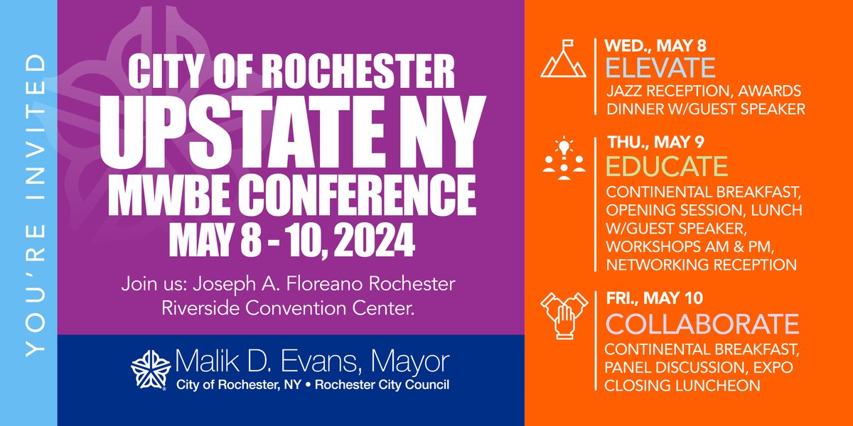 TeCpathstone's tweet image. The 2nd Annual Upstate NY MWBE Conference started today, May 8th in Rochester! This year’s event will offer an opportunity for MWBEs to elevate themselves through education and networking.

Stop by our table at the Expo on May 10th! 
See you there!

#RochesterNY #MWBEConference