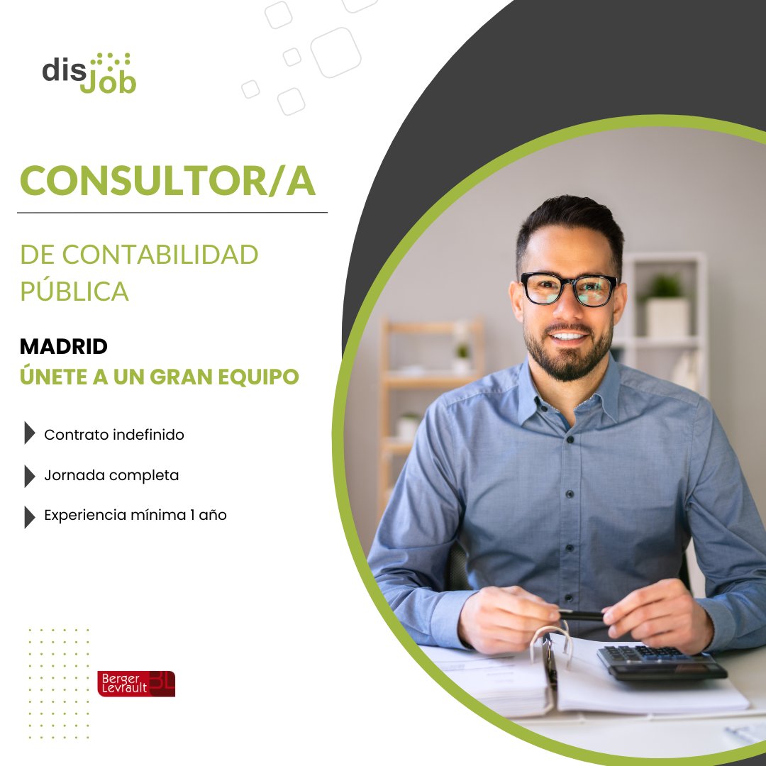 💪 ¡Únete a un gran Equipo! 

AYTOS SOLUCIONES INFORMÁTICAS SLU busca: 
🟢 Consultor/a de contabilidad pública

¡Inscríbete! ➡️bit.ly/4aTpreW

#EmpleoDiscapacidad #ofertasdeempleo #OfertasLaborales #Ofertasdetrabajo #Empleo #Disjob #AC #AtenciónAlCliente