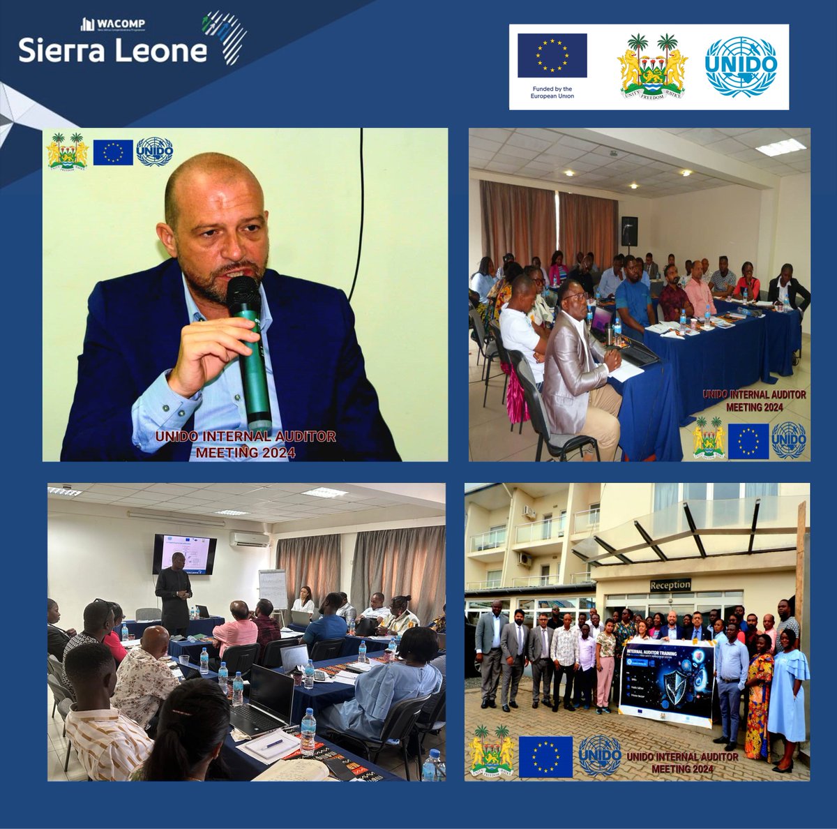 May 8th @EUinSierraLeone funded #WACOMP_SL @UNIDO excited to start a 3-day IA for FoodSafety Trg Prg as per #ISO22000! Mario, Lead EUD, Highlights #FoodSafety& #HACCP's vital role in EU export,Plus, insights from Emmanuel, Chief MTI, on the criticality of IA for #AfCFTA regime.
