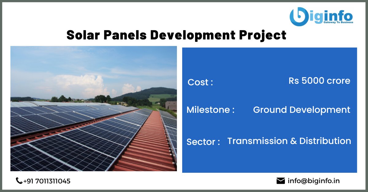 #Project Update: Solar Panel project #Exclusive business updates for sure shot business growth More project leads: biginfo.in/project #LatestUpdates #solarpower #CleanEnergy #growth #news #thursdayvibes #business #Elections2024
