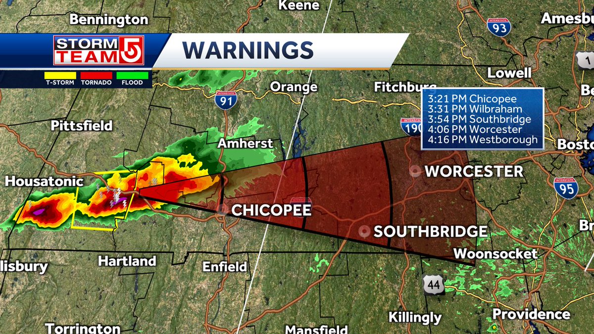 A severe thunderstorm warning has been issued for a small part of Berkshire County. The cell will likely produce hail and gusty winds. It is move east very fast at 55mph. That would put if around Worcester at about 4pm, if it hold together.