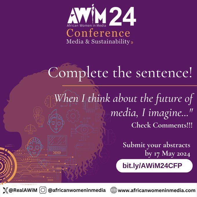 Call for Papers! Wish to present your research or idea at #AWiM2024? @RealAWiM is calling for abstract submissions ahead of the conference in Senegal (Dec. 5-6) under the theme, ‘Media and Sustainability ’. Deadline: May 17. buff.ly/4b5UlAE