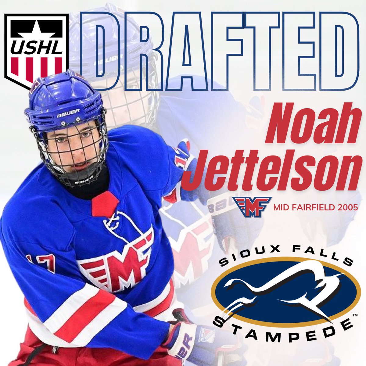 CONGRATS!! 06 Noah Jettelson was selected by @sfstampede in Phase 2 of the @USHL draft #RollMF #USHLdraft