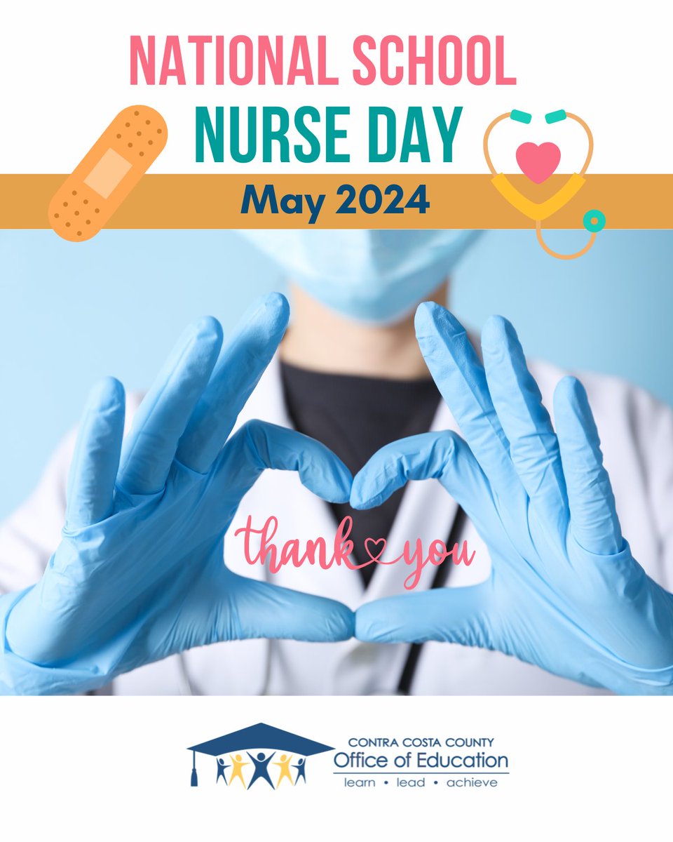 👩‍⚕️👨‍⚕️ Happy School Nurse Day! 🩺 Thank you for being our healthcare heroes, advocates, and pillars of support. Your dedication ensures the well-being of our students. 💙 Read a message from Superintendent Lynn Mackey: ow.ly/I7LO50RzOo5 #SchoolNurseDay #ContraCostaCounty