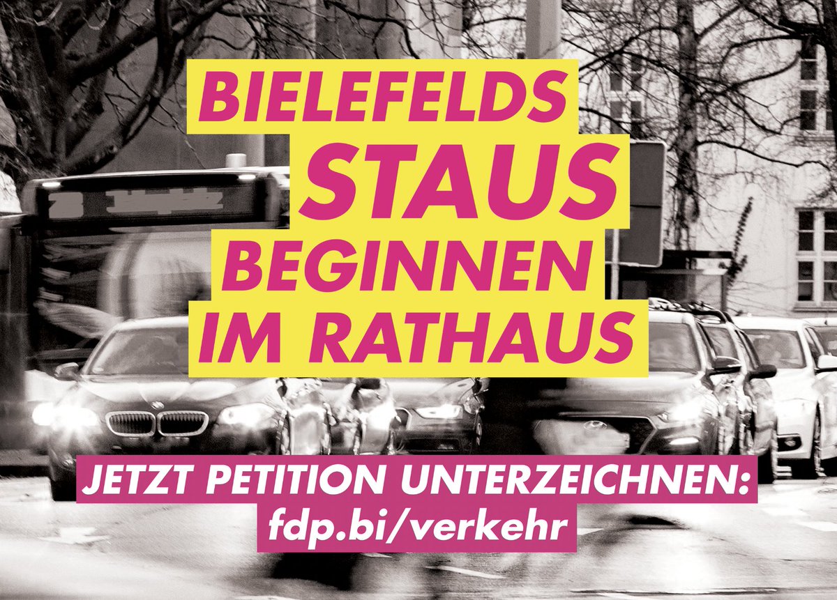 Heute gestartet: Unsere Petition für eine bessere Verkehrspolitik in Bielefeld. 
Jetzt unterzeichnen: fdp.bi/verkehr

#BielefeldsStausBeginnenImRathaus
#FDP
#BielefelderFDP
#Bielefeld
#bittewenden