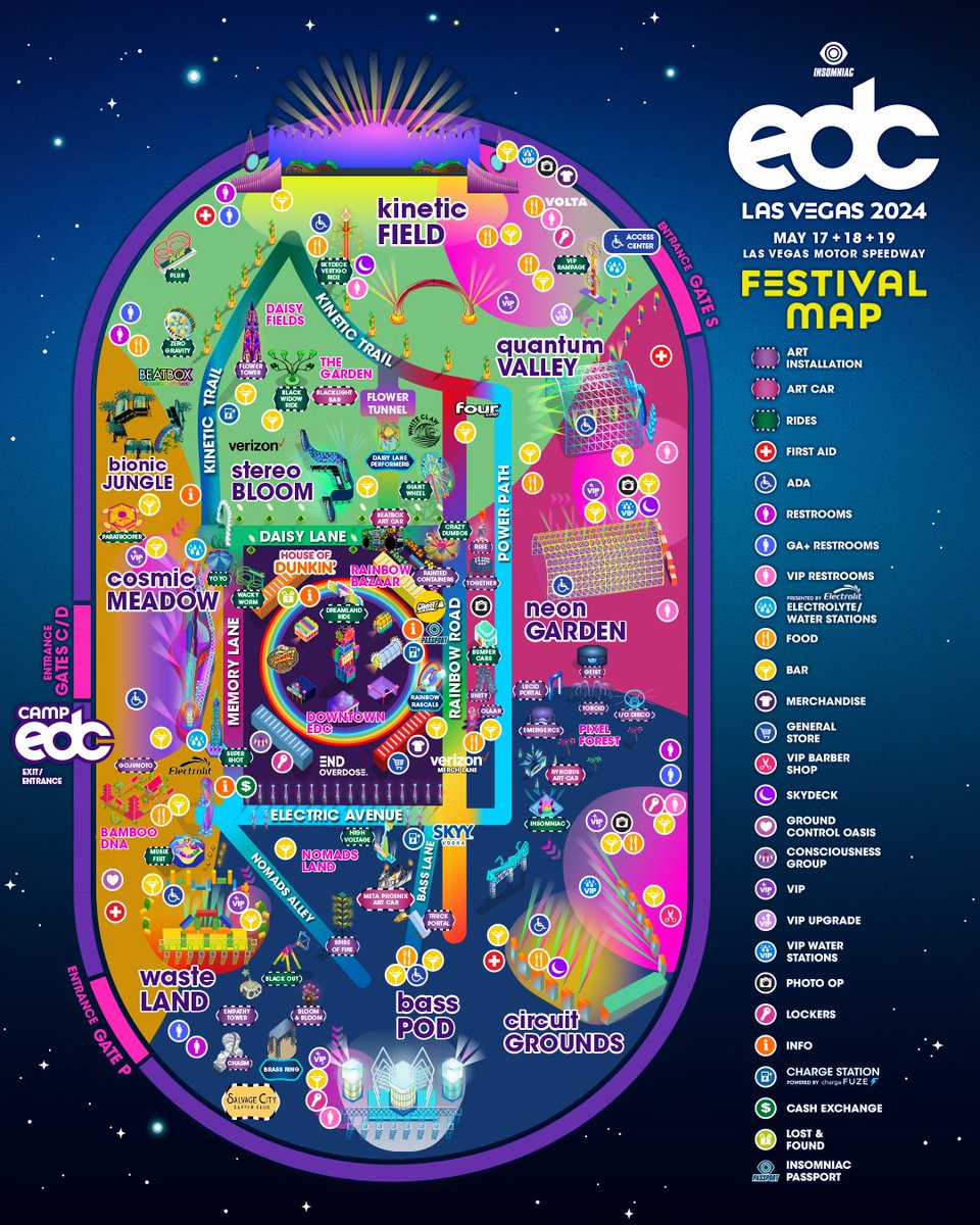 The new layout of our HOME is here! ❤️👀💫 Can you spot the surprises on the map? 🗺️ #EDCLV2024 · #kineticCIRCLE