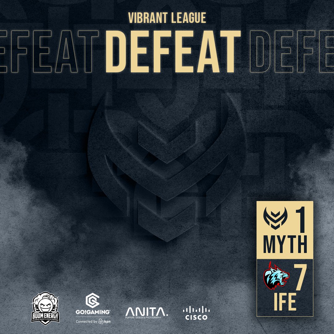 Myth Esports (@myth_nl) on Twitter photo Unfortunately we take the lose against <a href="/iceforceesports/">Ice Force eSports</a> in the <a href="/VIBRANT_League/">VIBRANT League🏆</a>. We will come back stronger next time.
<a href="/Raastin1/">Raastin 🇫🇮</a> @actuallyCoded <a href="/BlizzxrdR6/">Blizzxrd</a> <a href="/NebsyR6/">Kaden | Nebsy</a> <a href="/R6S_Evan/">WYLDE Evan</a> <a href="/swisswga/">swiss</a> <a href="/Den_R6/">Den</a> Unfortunately we take the lose against <a href="/iceforceesports/">Ice Force eSports</a> in the <a href="/VIBRANT_League/">VIBRANT League🏆</a>. We will come back stronger next time.
<a href="/Raastin1/">Raastin 🇫🇮</a> @actuallyCoded <a href="/BlizzxrdR6/">Blizzxrd</a> <a href="/NebsyR6/">Kaden | Nebsy</a> <a href="/R6S_Evan/">WYLDE Evan</a> <a href="/swisswga/">swiss</a> <a href="/Den_R6/">Den</a>