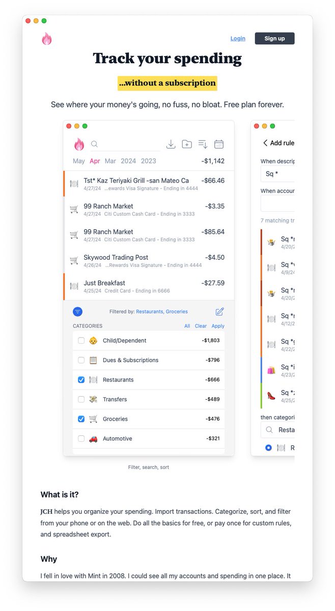 whatcodecraves's tweet image. Lots of spending trackers, but I enjoyed building this one to avoid subscriptions and connections to a bank. I enjoy using it, but not sure where to take it next.