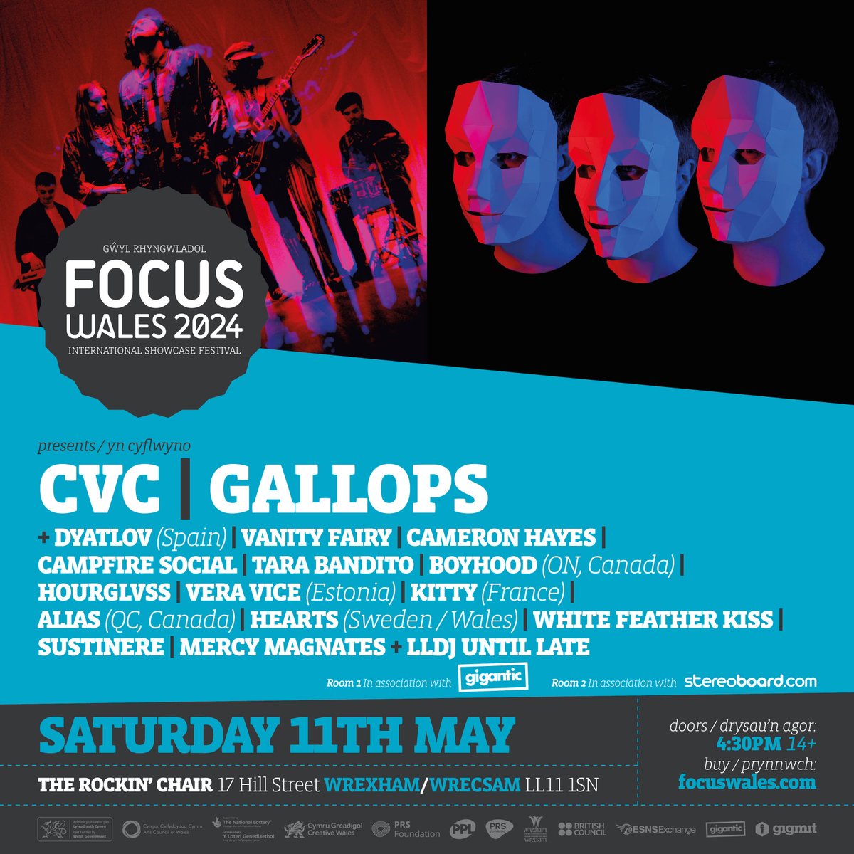 🎪 we're delighted to welcome @GALLOPS to this huge lineup on Saturday night at The Rockin' Chair #Wrexham for FOCUS Wales 2024! Festival tickets are close to selling out, so get them while you can at focuswales.com