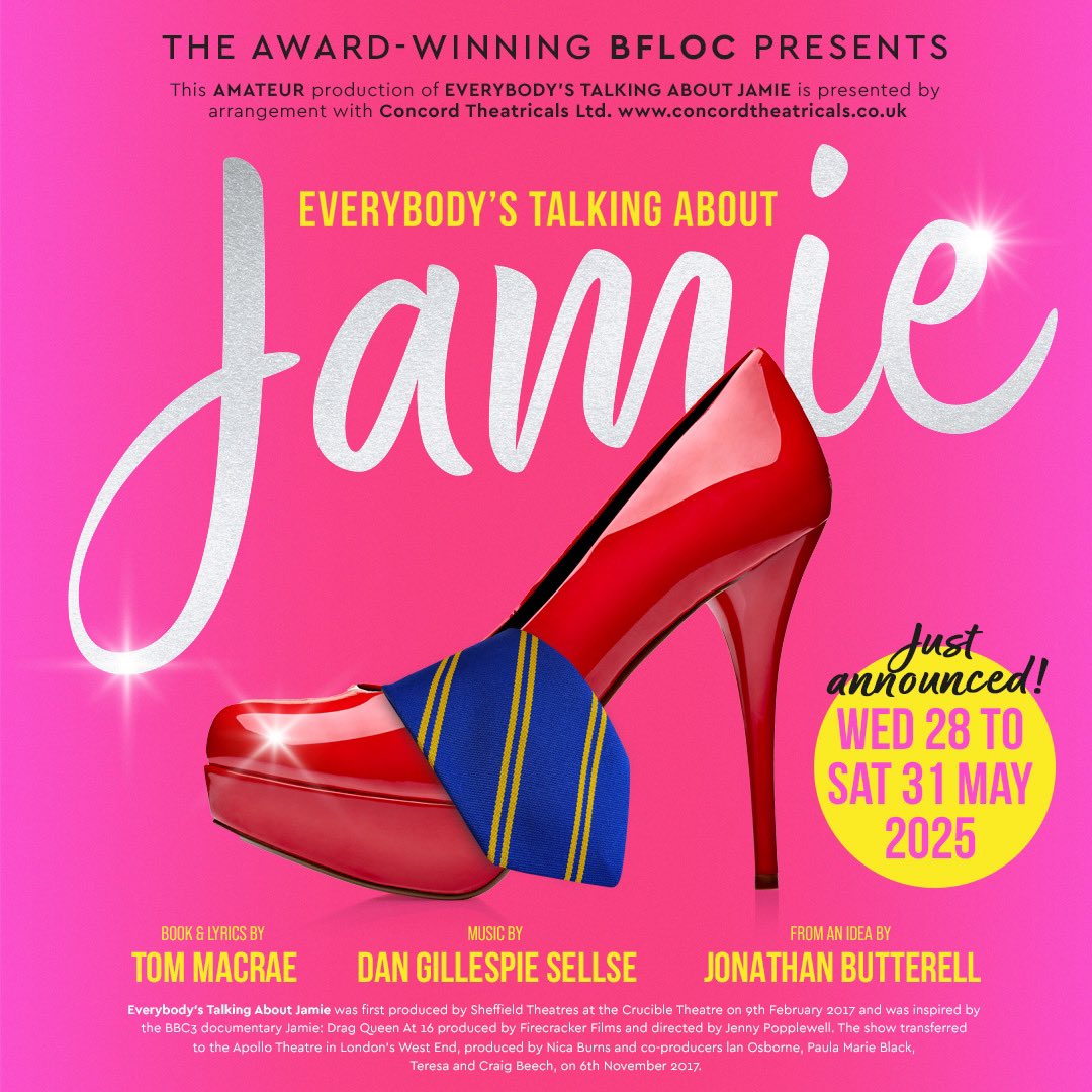 Blackpool & Fylde Light Opera Company - @bfloc annouce their production of Everybody’s Talking About Jamie at Blackpool Grand for 2025! 👠👔💄✨ 📅 Wed 28 to Sat 31 May 2025 🎟️ BOOK EARLY 👉 blackpoolgrand.co.uk/event/everybod…