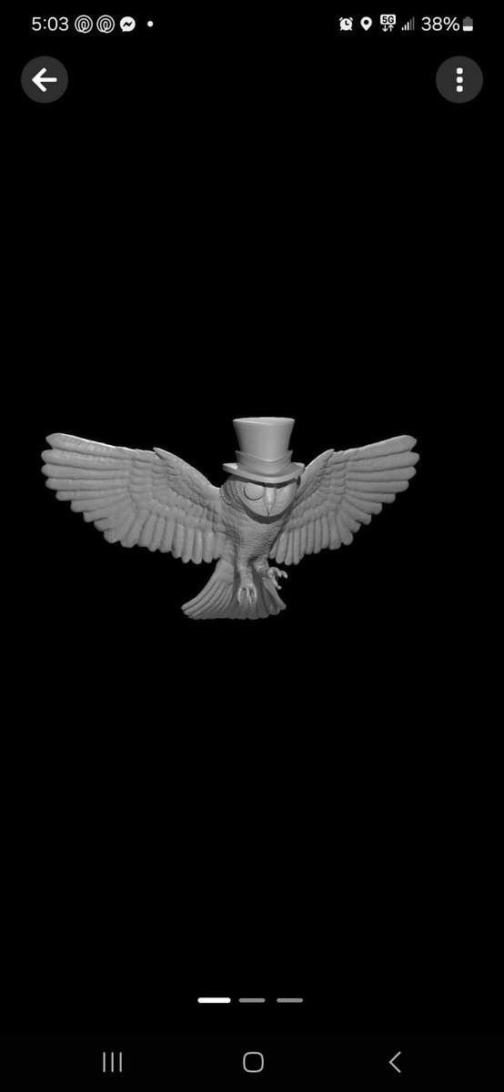 My wizard's familiar tends to be an owl named Owlbert. Fellow player sent me this mini he is gonna 3d print for me. 

Dapper 🧐
