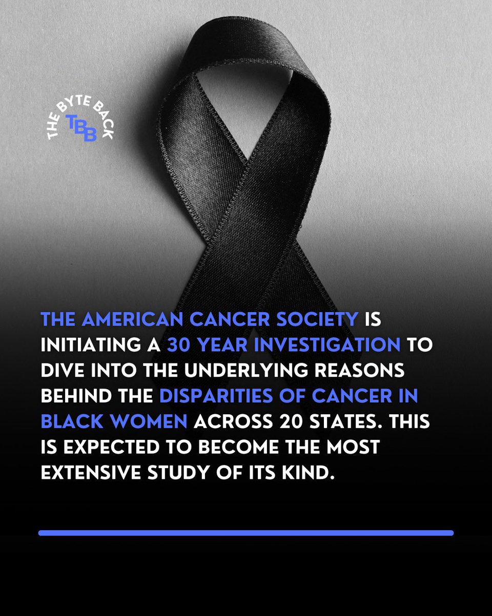 Breaking barriers and saving lives: The American Cancer Society launches a groundbreaking 30-year investigation into the disparities of cancer in Black women across 20 states. 

#ACSResearch #HealthEquity #blm #cancerresearch