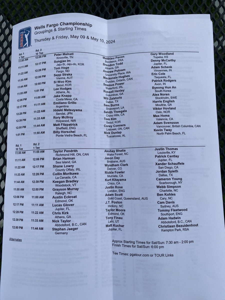 Due to weather in the area, Wednesday Pro Am play has been suspended at the Quail Hollow Club. First ball of the tournament will go off at 11 AM tomorrow for the 1st round of the Wells Fargo Championship. @WBTV_Sports @WBTV_News