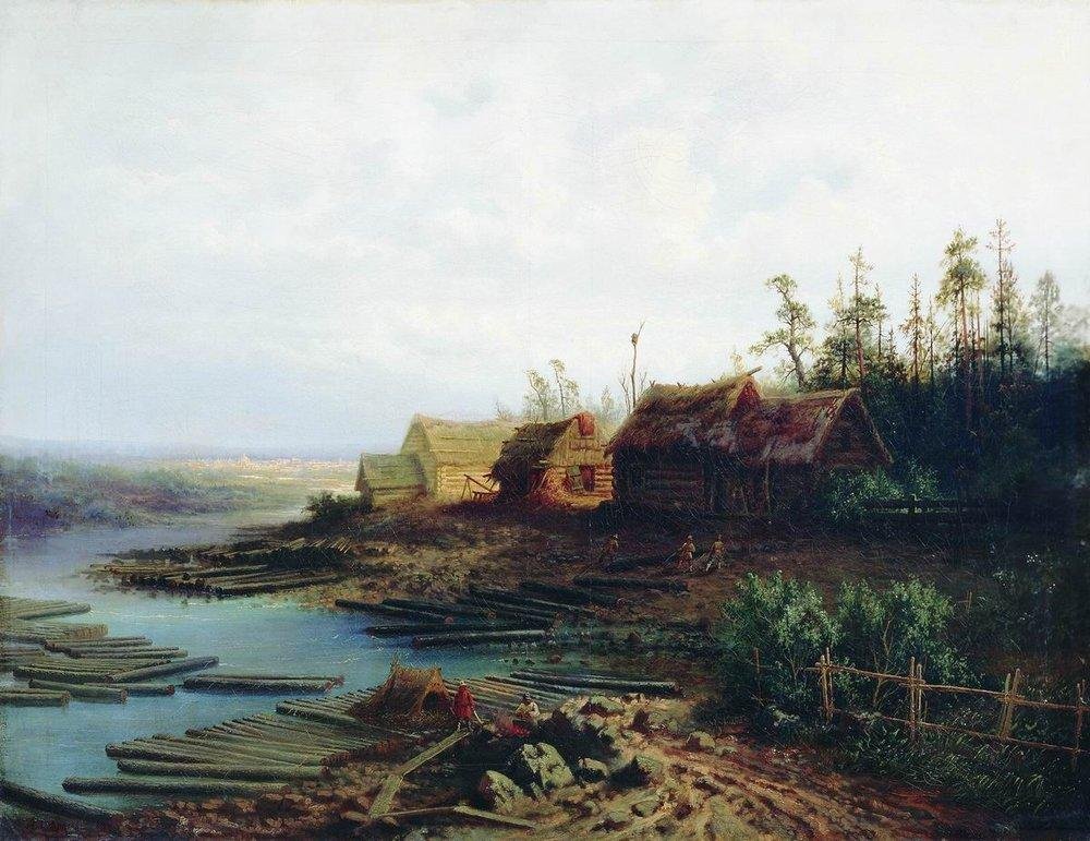 #HistoryofPainting Alexei Kondratyevich Savrasov (24 May [O.S. 12 May] 1830 – 8 October [O.S. 26 September] 1897) was a Russian landscape painter and creator of the lyrical landscape style. #TheFreeExhibition 'Rafts.', 1873 Collection Fine Arts Museum Kharkiv…