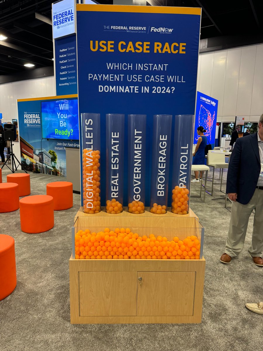 Which use case do you think @strongholdpay's  @TammyCamp voted for at the Nacha #Payments2024 Smarter Faster Payments conference? Thanks @federalreserve for the fun interactive display!