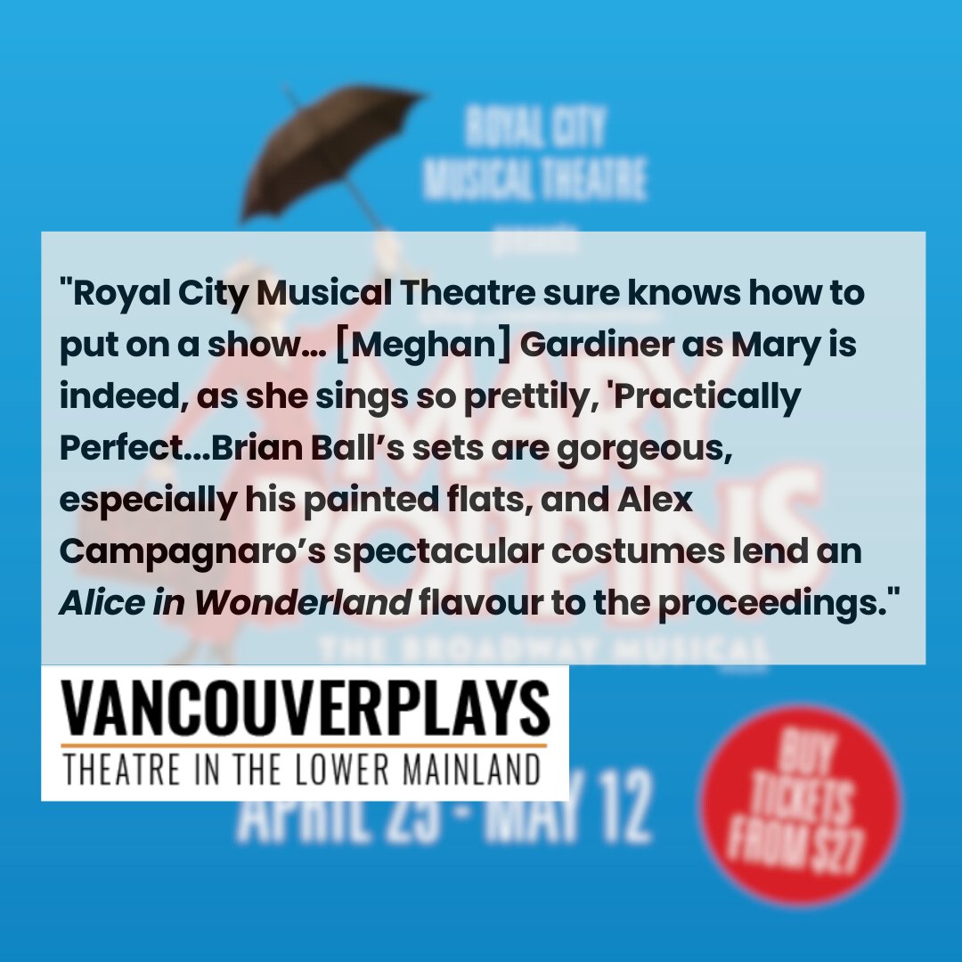 Do you need another reason to see @RCMTheatre Mary Poppins this weekend? Check out this review on Vancouverplays. Mary Poppins closes on May 12: masseytheatre.com/event/royal-ci… #reviews #newwest