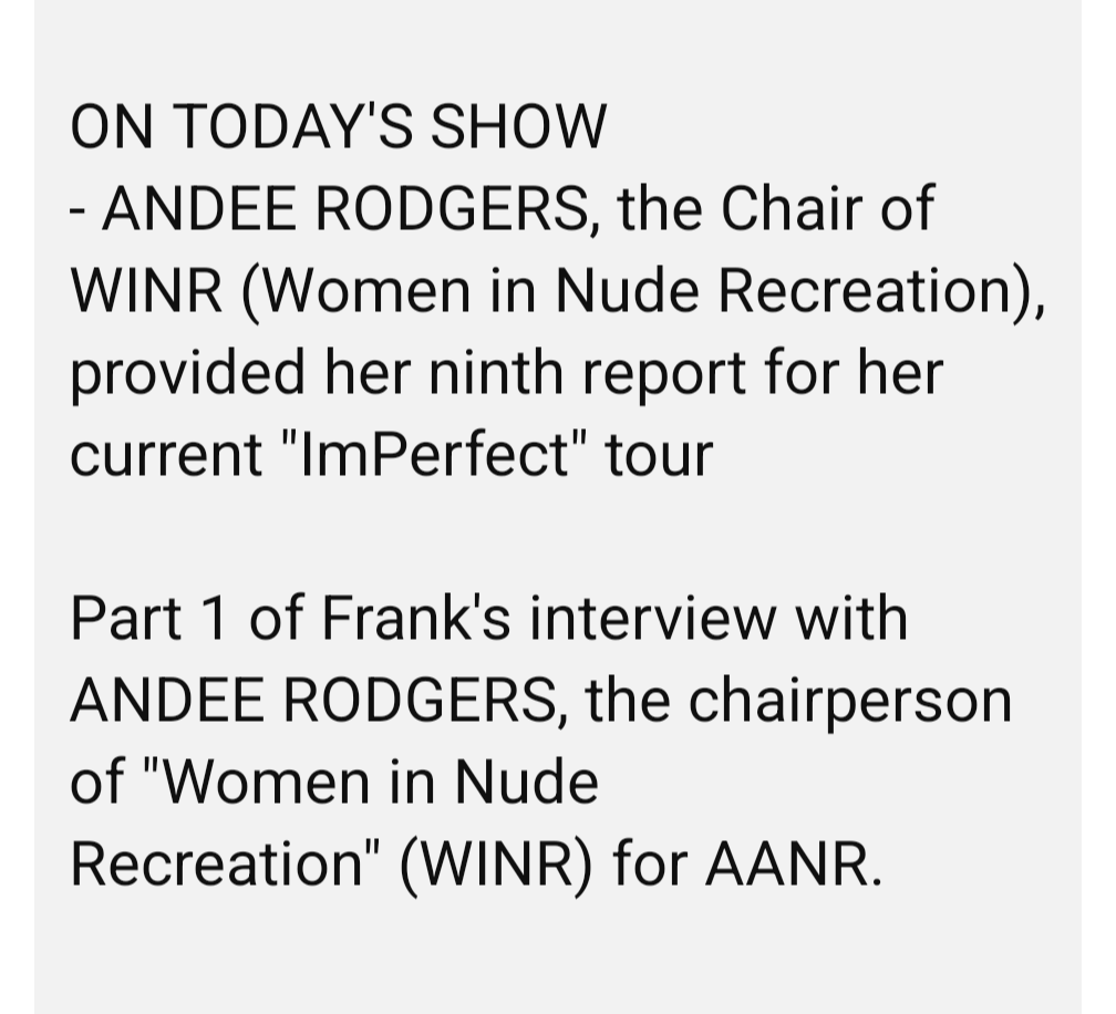 Below is the link to this week's YouTube preview, which features a portion of Andee Rodgers interview, PLUS the latest WINR report! .youtu.be/ooaRXtDpXx8