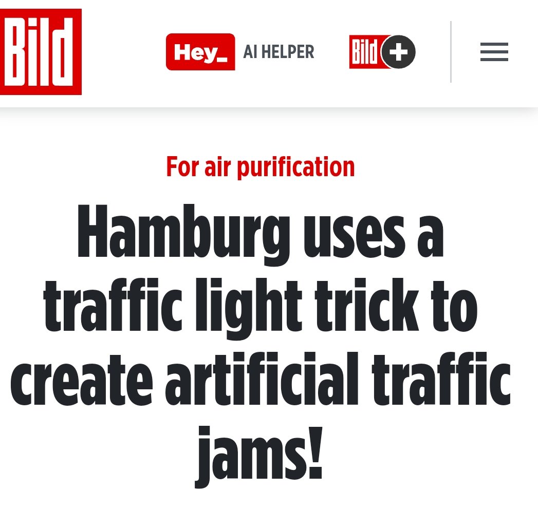 Hamburg's traffic and environmental authorities are artificially causing traffic jams to slow down and discourage drivers.
🤗
Current First Mayor isPeter Tschentscher, who was elected on March 28, 2018 as the successor to Olaf Scholz. 
Godisnja plata 200.000€ 👌