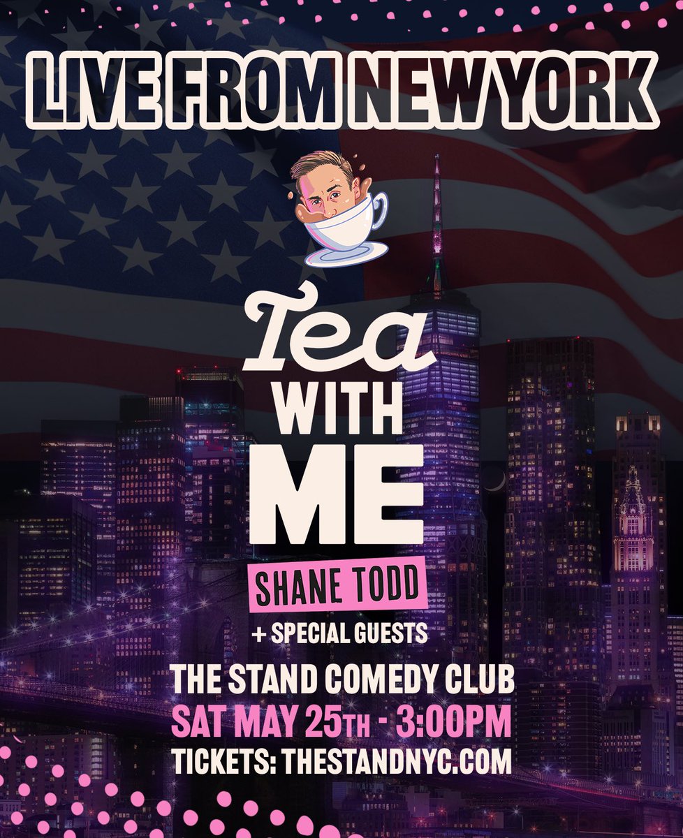 TEA WITH ME GOES STATESIDE 🇺🇸 
one night only with two special guests from home joining me in one of New York’s best comedy clubs. plus it’ll be over early enough for you to have dinner and a bath

thestandnyc.com/shows/show/873…