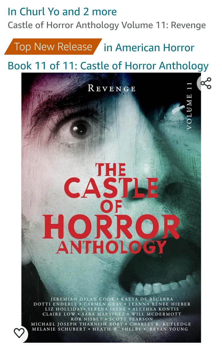 Leannarenee's tweet photo. We hit the # 1 Bestseller slot in our genre! So proud of @jasondhenderson, @inchurlyo &amp; the @castlebridgemed team! CASTLE OF HORROR: REVENGE is a very special (&amp; cathartic) edition that I'm so honored to open. Amazing that this series is up to 11 volumes! Get yours now! #Horror https://t.co/zCCji96Q0w