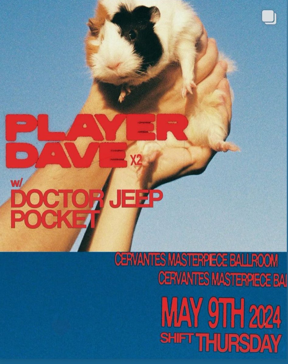 denver tomorrow @CervantesDenver with @playerdavee @songsbypocket tix: etix.com/ticket/p/78816…