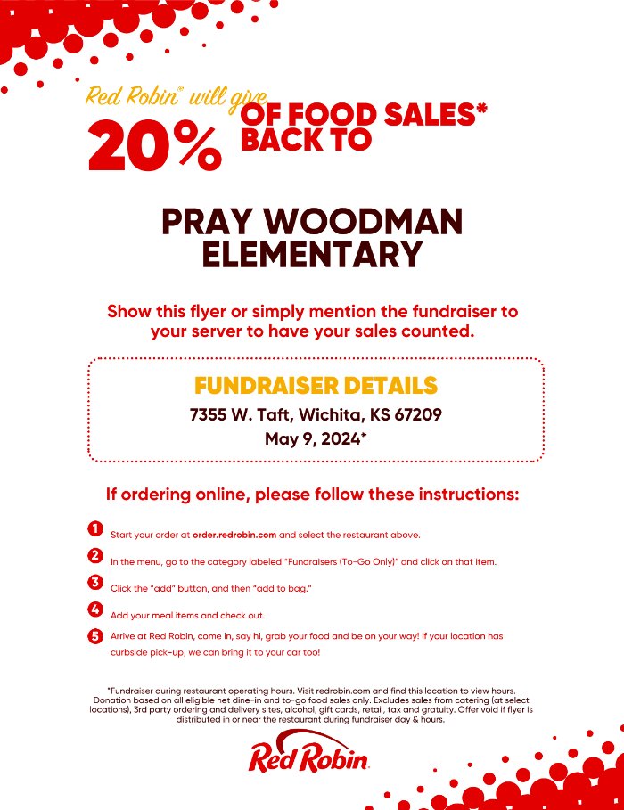 PrayWoodman's tweet photo. Red Robin Spirit Night May 9, 2024! https://t.co/6VmIGhc5qb