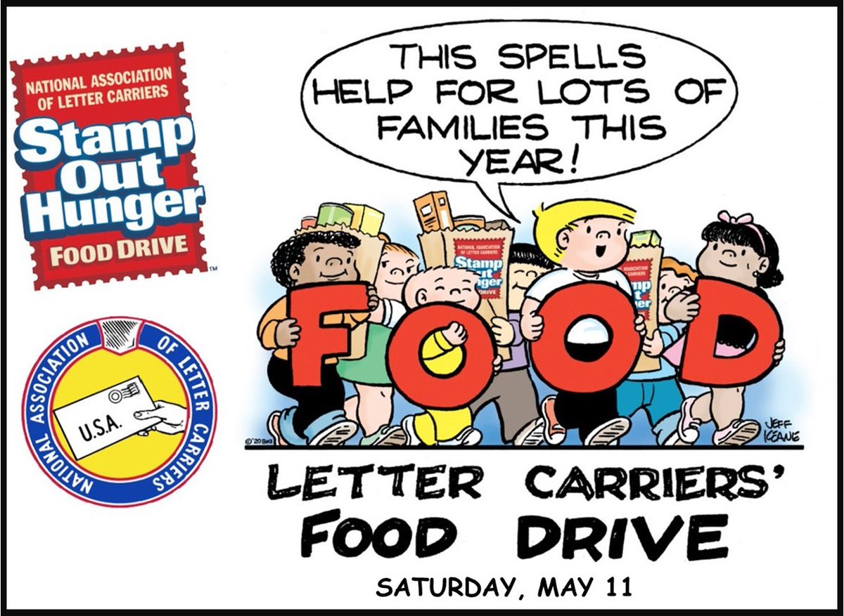 This Saturday is the annual Letter Carriers' Food Drive! Place your bag of nonperishable foods at your mailbox and your letter carrier will take it from there. All donations stay LOCAL supporting @StarkHunger and Honor Home for homeless veterans. #cantonhealth #fooddrive