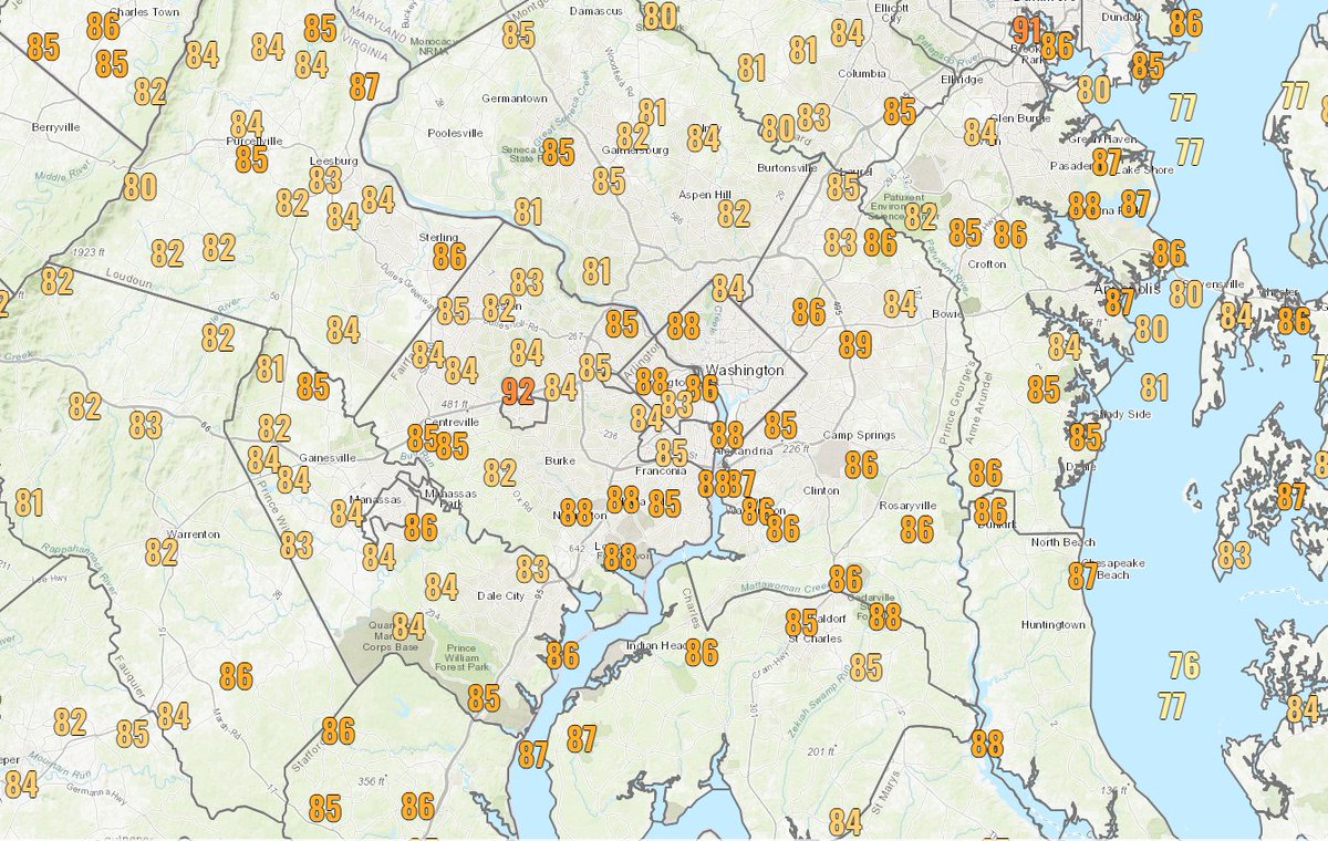 It's a toasty one, DC! Temps well into the 80s... a few spots will tickle 90 before the afternoon is out.