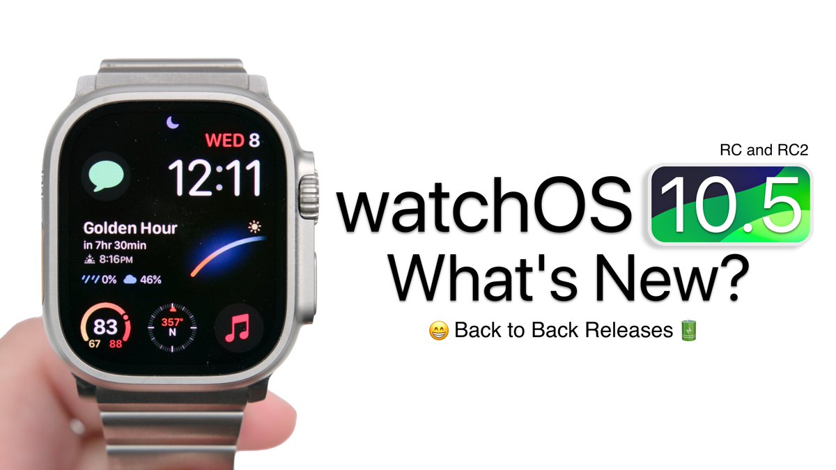 WatchOS 10.5 RC and now RC2 have been released.  Here is what’s new.

Full video here:  youtu.be/WIsEkP_zIBo