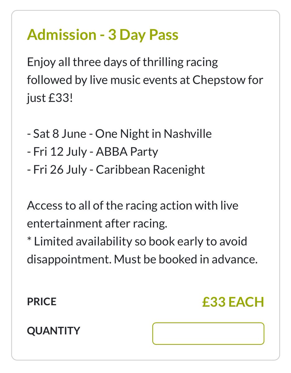 Just looking to get some dates in the diary and found this… 3 days racing for £33 - bargain! These nights are always fun, well done @Chepstow_Racing 👏🏻