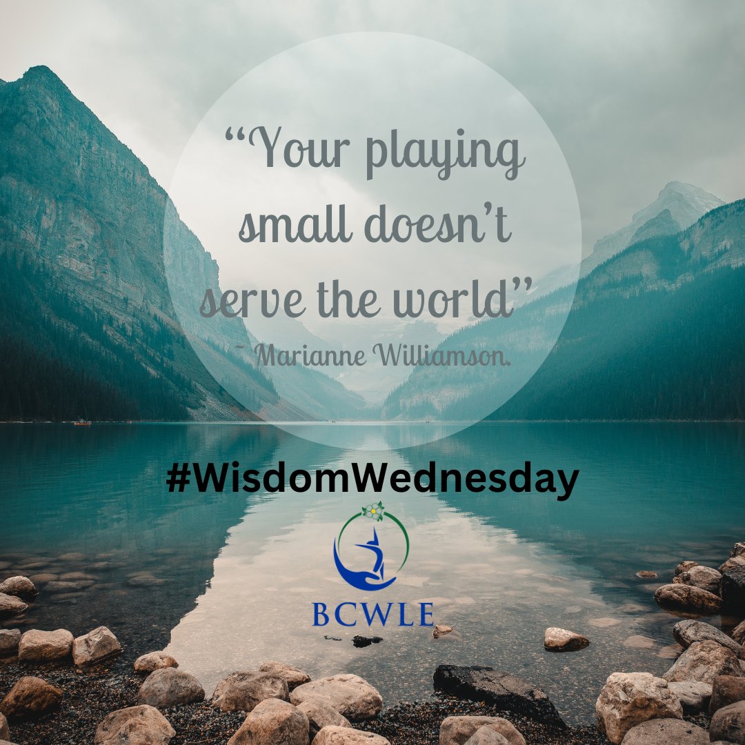 “Your playing small doesn’t serve the world” ~ Marianne Williamson.

@ziman_kristen used this in her presentation at our #BCWLE Conference. Does it sound like a clarion call to blaze some #leadership trails?

#WisdomWednesday #trailblazers #WomenLeading