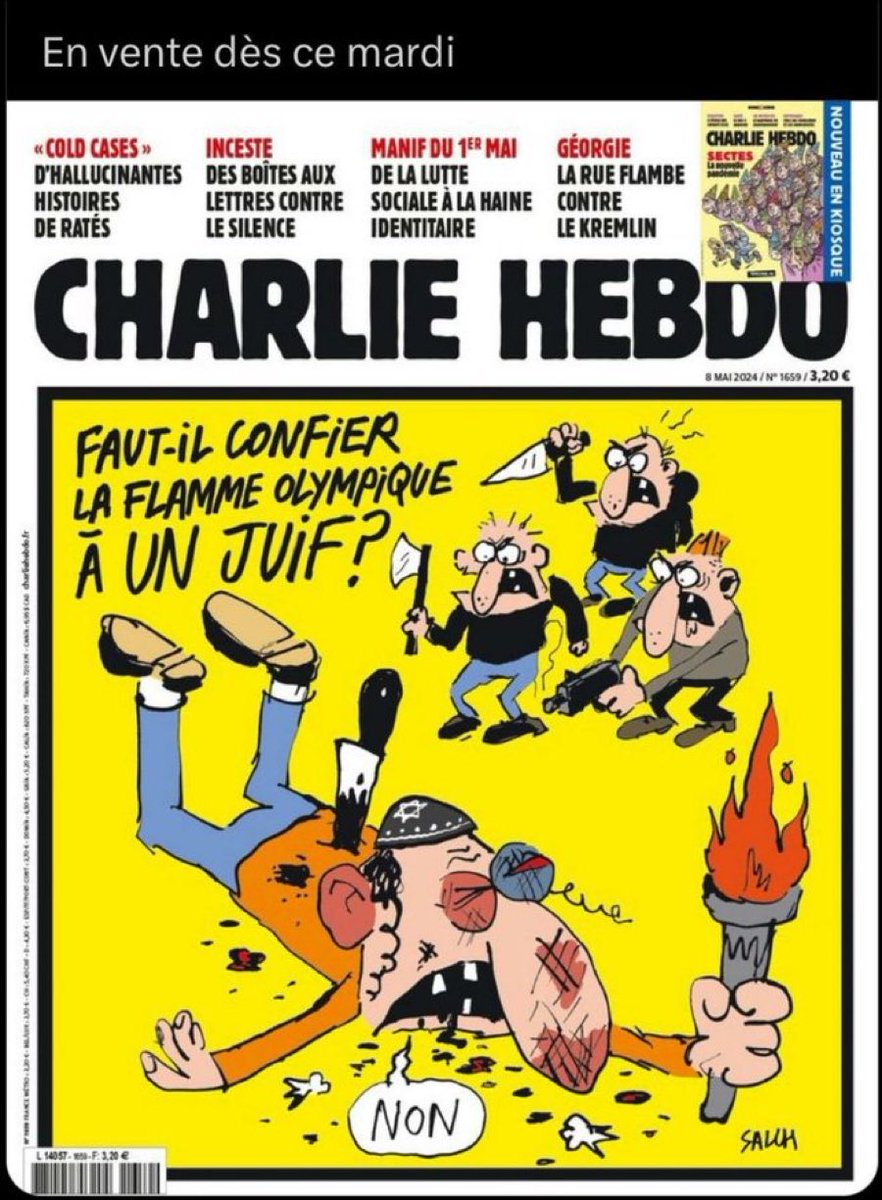 #LFI #JO2024 #Antisemitisme Merci @Charlie_Hebdo_ ! Plus que jamais #Charlie
