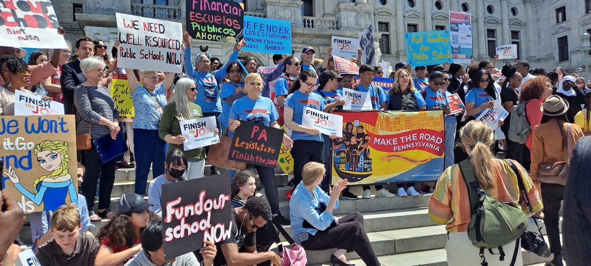 Today we rallied for a $5.1 billion  investment to fully and fairly fund our public schools. Too many students in our school districts are suffering the consequences of staggered underfunding by the state. @PaLegislature  must #FinishTheJOB and #FundPAPublicSchools