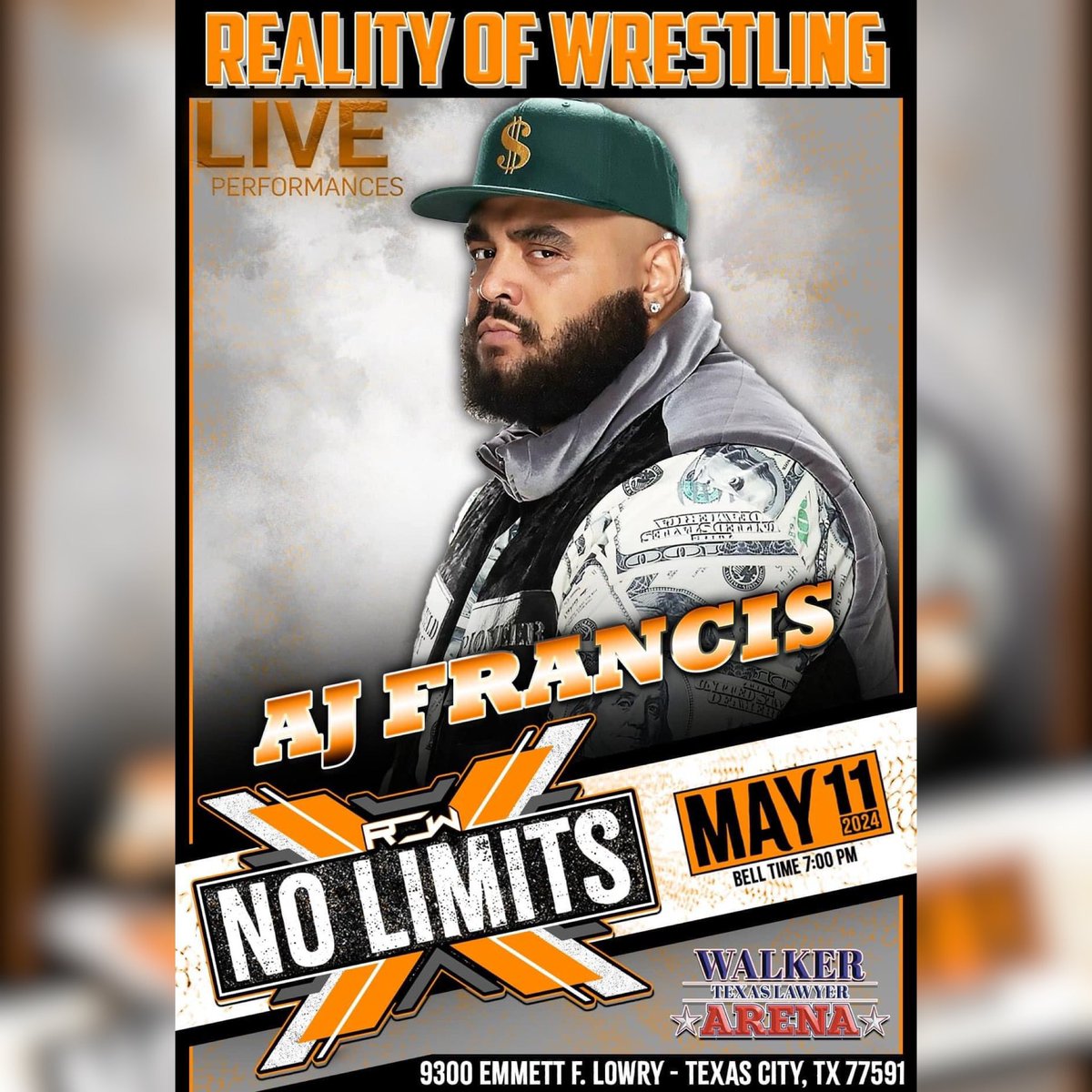 ‼️ THIS SATURDAY ‼️ We’re excited to announce @AJFrancis410 will be at #NoLimits on Saturday, May 11th in Texas City, Tx at the Walker Texas Lawyer Arena! He’s requested a LIVE Mic for his performance at #NoLimits so you never know what he might say! 📍9300 Emmett F Lowry…