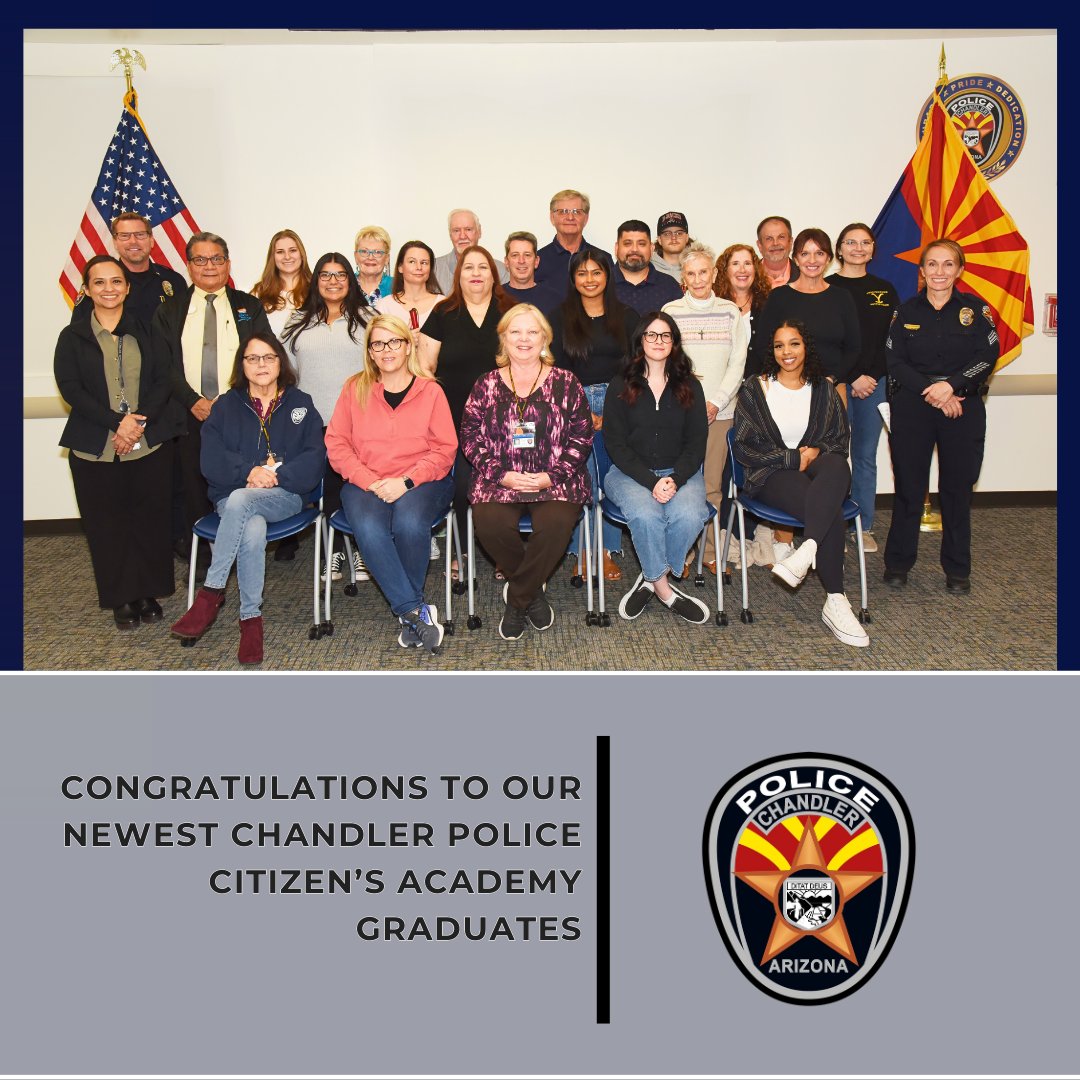 Empowerment through Education: Our Citizen Police Academy isn't just a program; it's an opportunity to bridge the gap between law enforcement and our community as we educate, inspire, and build safer neighborhoods together!
#ChandlerPD #ChandlerAZ #Community @cityofchandler…
