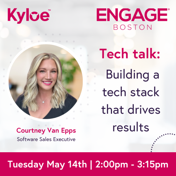 Build a powerful recruitment tech stack 🔥
 
Courtney Van Epps will be taking the stage at Engage Boston next week, to explain how Kyloe DataTools can transform your data, and your business. 
 
Learn from real-life examples of how we helped IDR, as Courtney shares how we me...