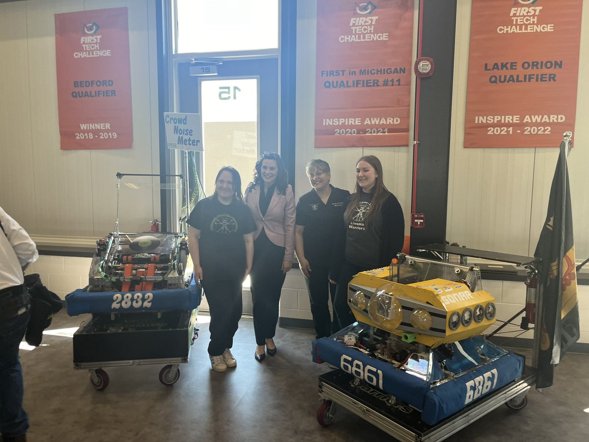 Gov. Whitmer is taking a tour of Livonia Career Technical Center to talk to students about their programs and career fields. @GongwerMichigan