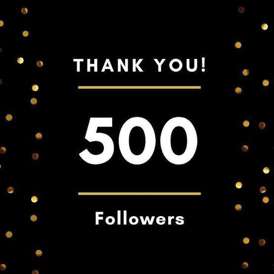 My sincere thanks to all of my amazing 500 followers. Let’s keep it going 🚀🚀