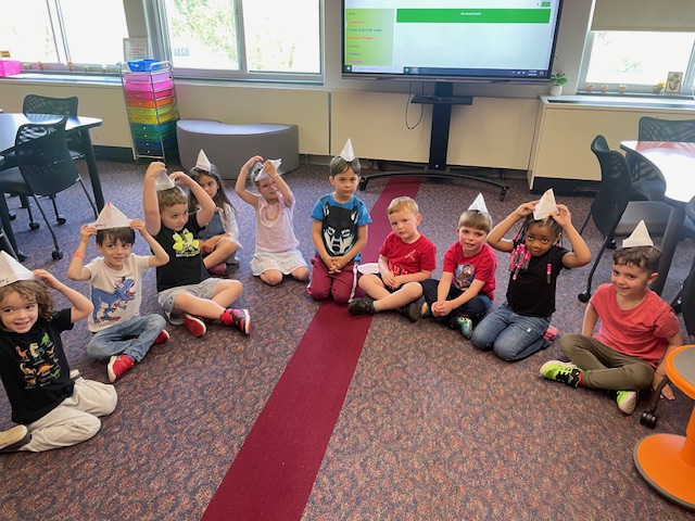 UPK library specials at McNamara read all of the books in the 'Hat Trilogy' by Jon Klassen for the past few weeks. Students also designed their own hats and worked on fine-motor skills to make origami hats of their own. (📸: Allison Earl)