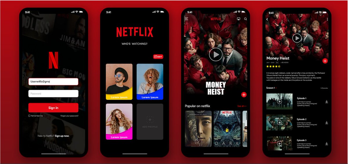 Netflix UI design. work as a freelancer
Figma - figma.com/design/PWraRqz…