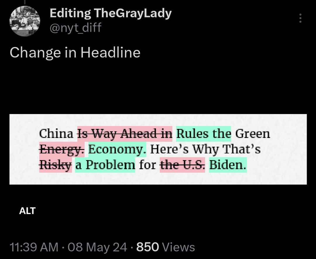 Sulzberger couldn't let this article stand for 3 fucking hours before he made it about Biden