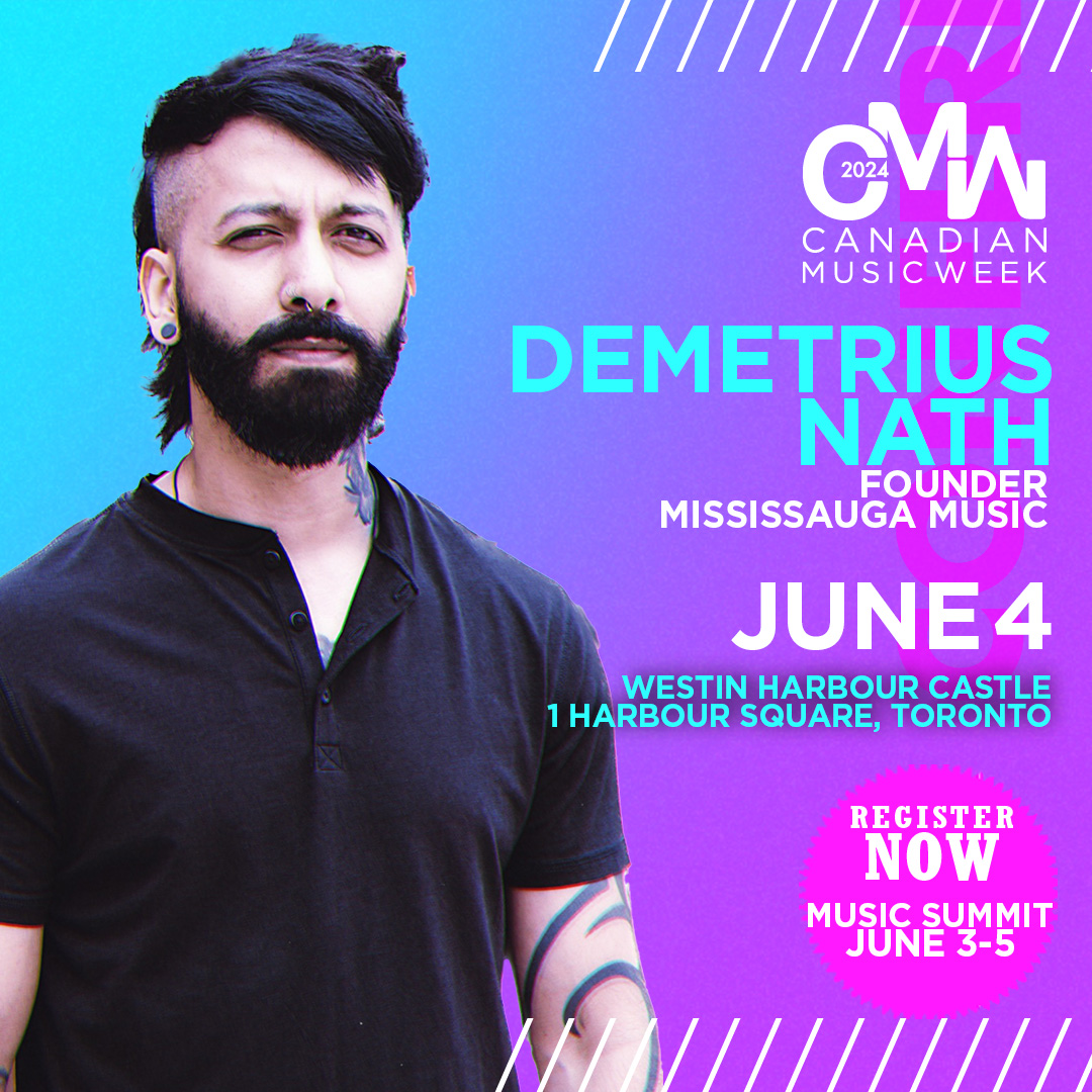 We are thrilled to announce Demetrius Nath - Founder, Mississauga Music  as a speaker for #CMW2024. To see the full lineup and program schedule, visit cmw.net. Passes are on sale now! bit.ly/4cZwpAE #cmw2024 #canadianmusicweek #toronto #musicsummit #music