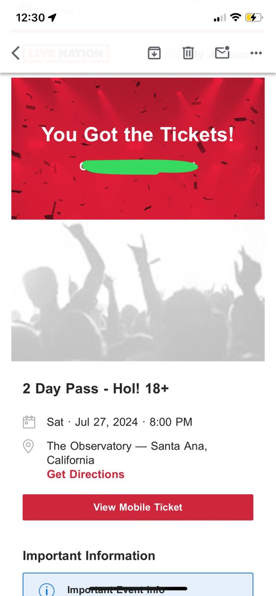 COPPPPEDDDDDD @holdubz any idea why it only says the 27th tho?? even tho it’s a 2 day ticket