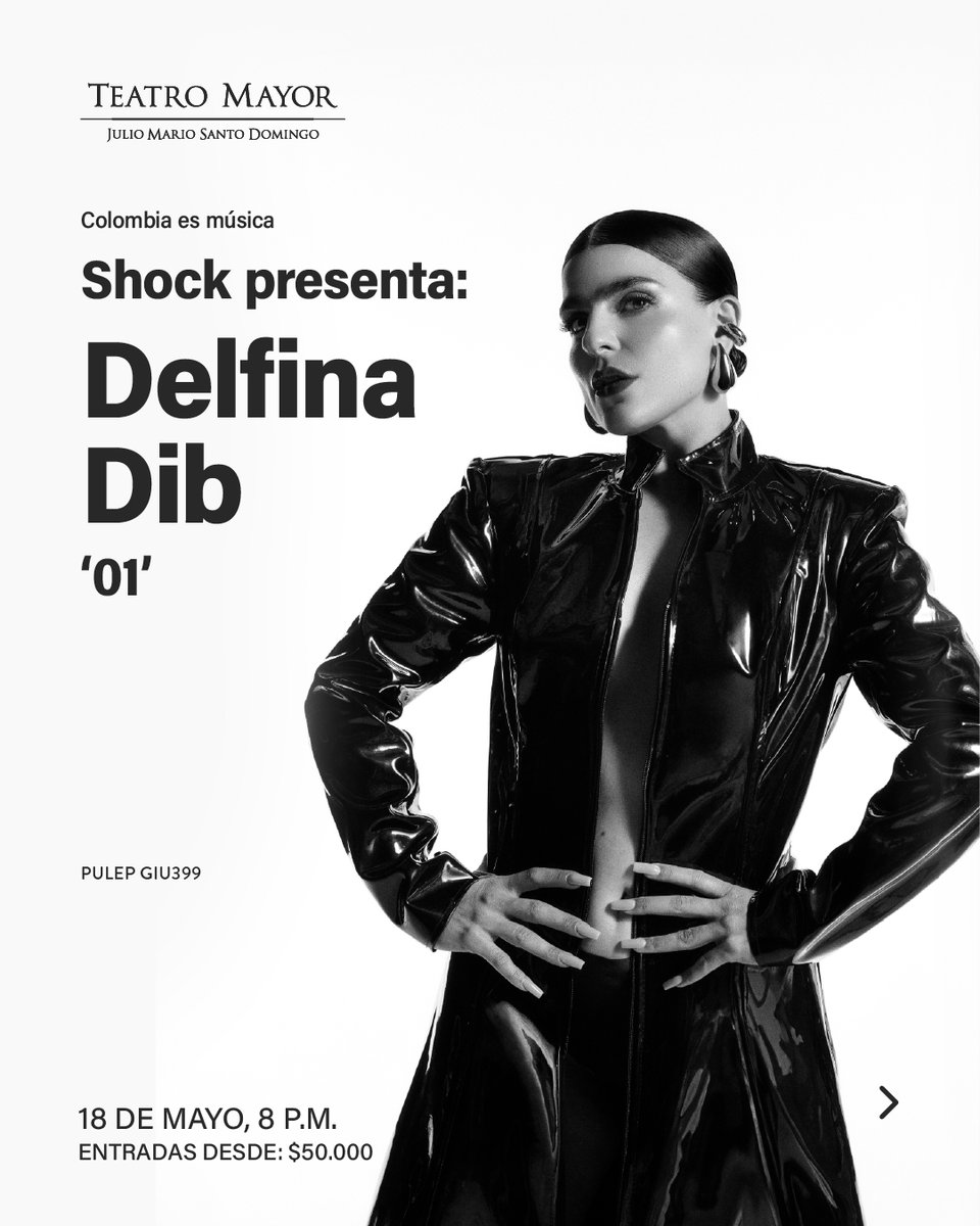 teatromayor's tweet photo. #ShockPresenta 🔥 | Con un show imperdible Delfina Dib llega al #TeatroMayor en los próximos días. La artistas nos presentará sus más grandes exitos, pero también algunas canciones ineditas de su nuevo álbum '01'.

✅ Entradas desde $50.000 👉 https://t.co/YaiBsvlp9s https://t.co/56xY35kMzH