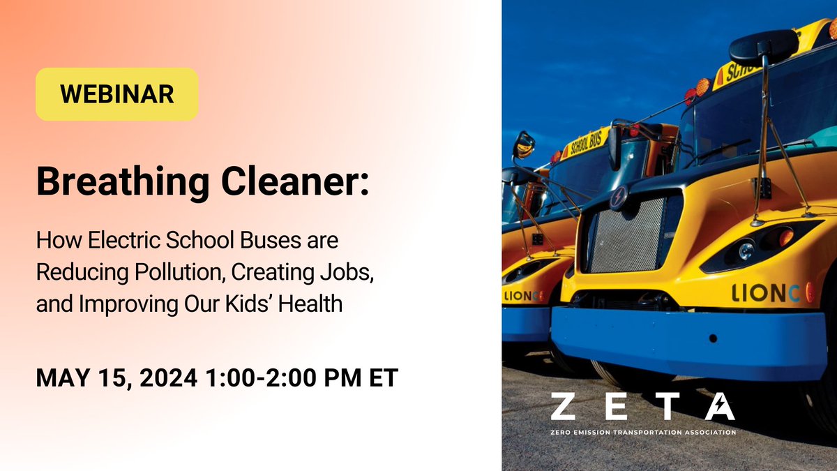 Listen in @zeta_2030’s Breathing Cleaner webinar as @BaguioNate with Lion and representatives from @LungAssociation, @allianceforESB and @WorldInstitute address the health and financial benefits of transitioning from diesel buses to #EV.

Register here: realpicturelive.zoom.us/webinar/regist…