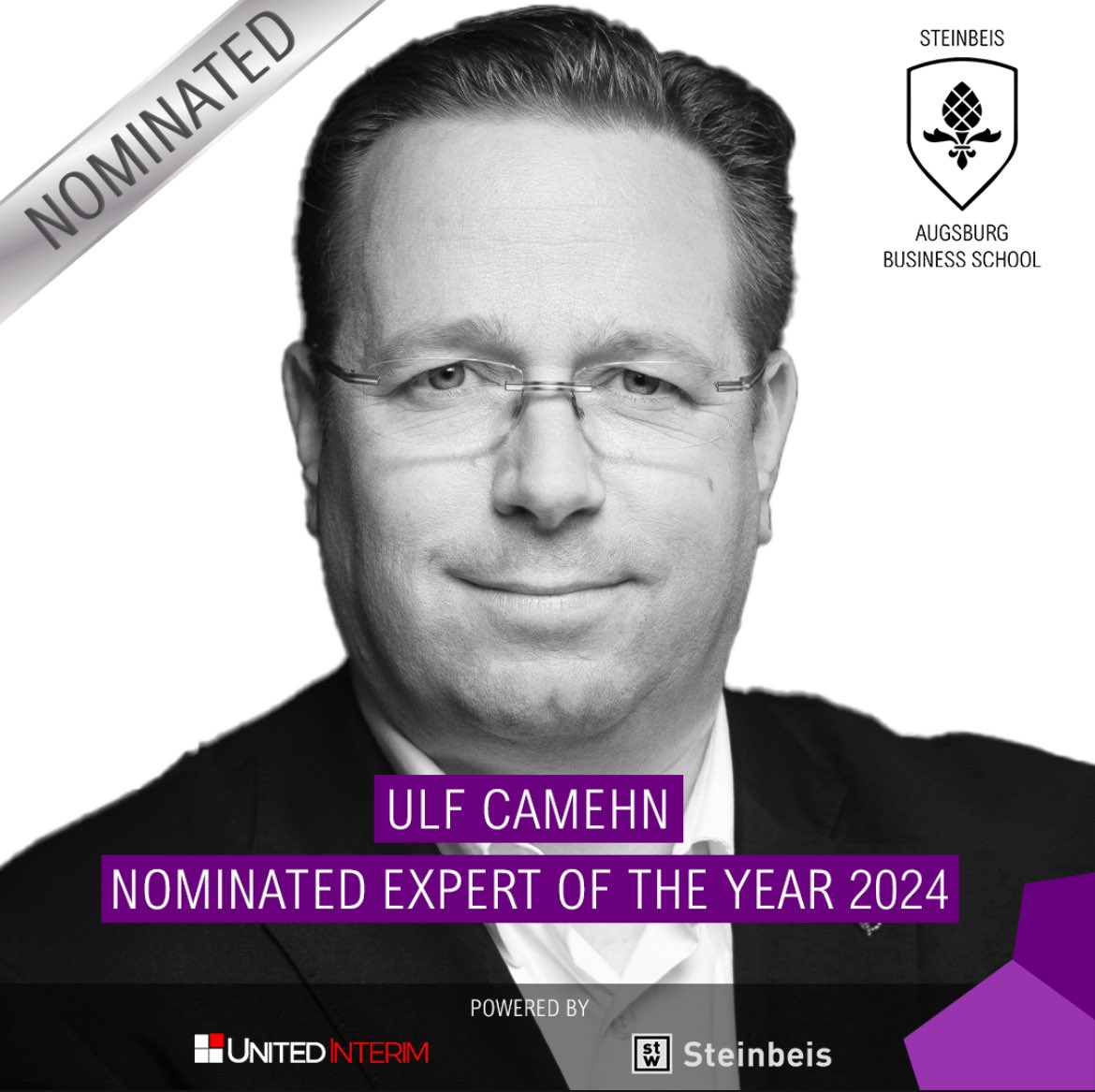 UCamehn's tweet photo. NOMINATED: EXPERT OF THE YEAR 2024 - INTERIM MANAGEMENT ⭐️

Ausschlaggebend sind Erfahrung, Expertise und bestätigte Projekt-Exzellenz.

Mein Thema: Die ESG-Projektleitung bei der Senger-Gruppe (Automobilhandel).

#ESG #SteinbeisAugsburgBusinessSchool #UnitedInterim
#UlfCamehn https://t.co/HD7CMrhlTr