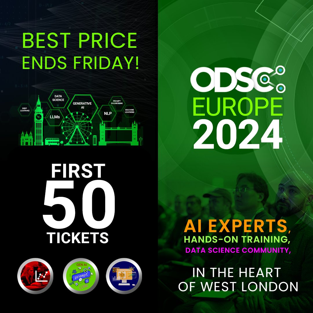 The first 50 passes for ODSC Europe are now available! Join us in the heart of West London. The first 50 passes won’t last long. Register now: hubs.li/Q02wp0Fs0 #ODSCEurope #DataScience #AI #MachineLearning #GenerativeAI