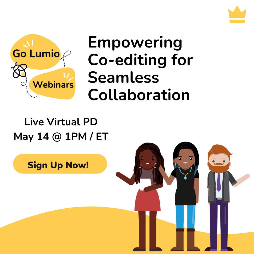 Save time and ignite creativity with co-editing. Join the #GoLumio team for this webinar next week to get a hands-on demo. ➡️Sign up here: bit.ly/3y4JgBC