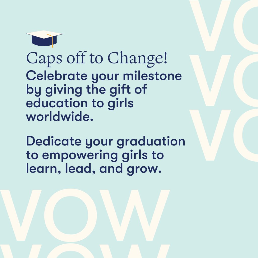Your cap and gown mark your academic success, but your support for VOW shows your deep commitment to global education and empowerment. 🎓 Know a 2024 grad? Tag them to help amplify our mission worldwide.