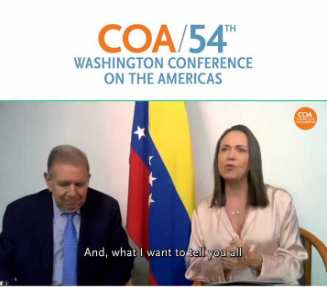 Para vuestra información. La COA a la cual están invitados La MariCori y su muñeco Edmundo, es una organización controlada por George Soros, Barack Hussein Obama Jr y por Bill Clinton.... ¡entre otros! Dios ampare a Venezuela...!!!